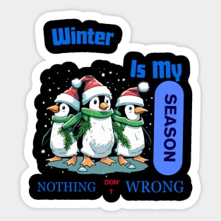 Penguin Winter Season Sticker